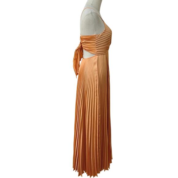 ALC Aries Pleated Maxi Dress in Mandarin Orange US 6 - Picture 7 of 10